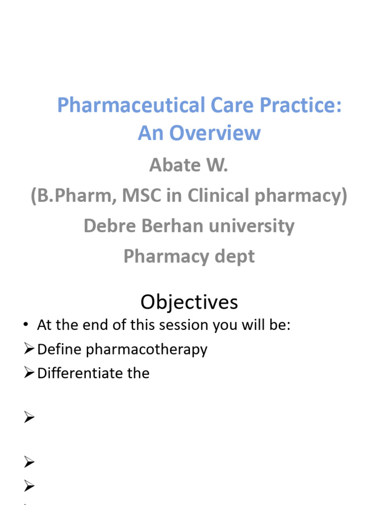 Overview of Pharmaceutical Care Practice | PDF | Pharmacy | Chemistry