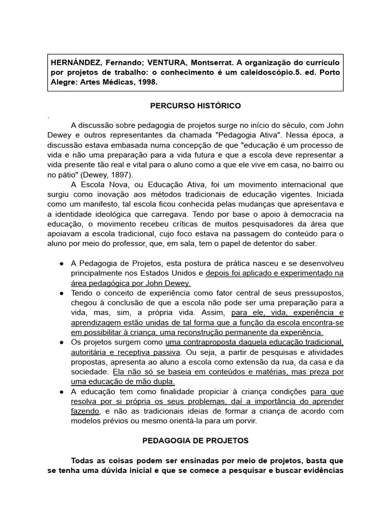 Aprendizagem Real e Projetos Educacionais | PDF | Pedagogia | Aprendizado