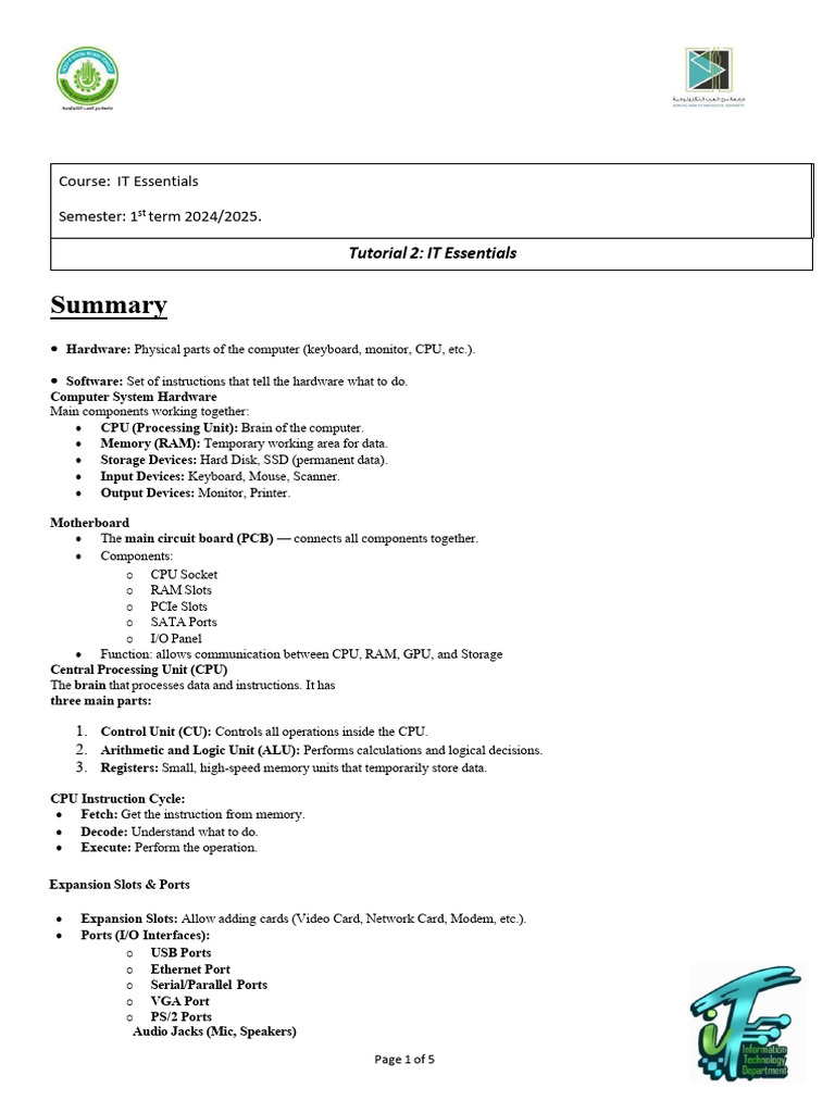 Computer Hardware and CPU Overview | PDF | Random Access Memory ...