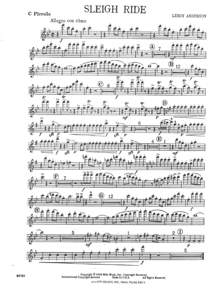 Sleigh Ride Score PDF | PDF