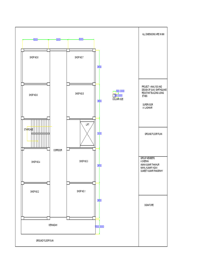 Ground Floor Plan for Earthquake-Resistant Building | PDF