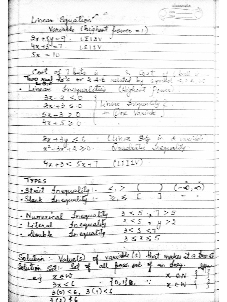 Linear Inequalities | PDF