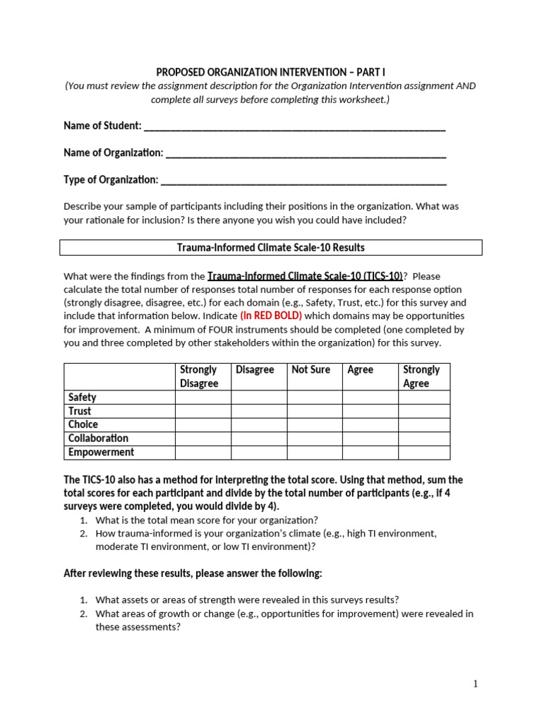1b. SW 605 Org Intervention Proposal Worksheet-Spring 2025 | PDF ...