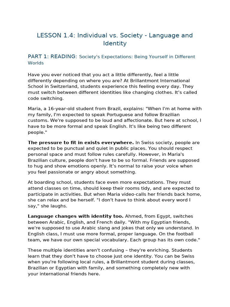 Language and Identity 1.4 Social Identity | PDF | English Language ...