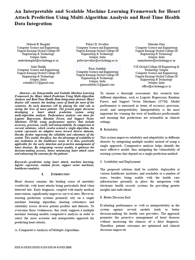 An Interpretable and Scalable Machine Learning Framework For Heart ...