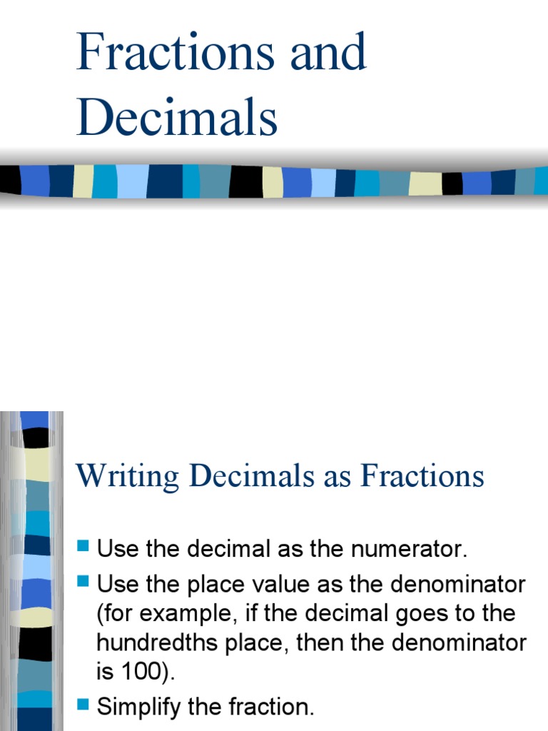 Converting Fractions and Decimals Guide | PDF