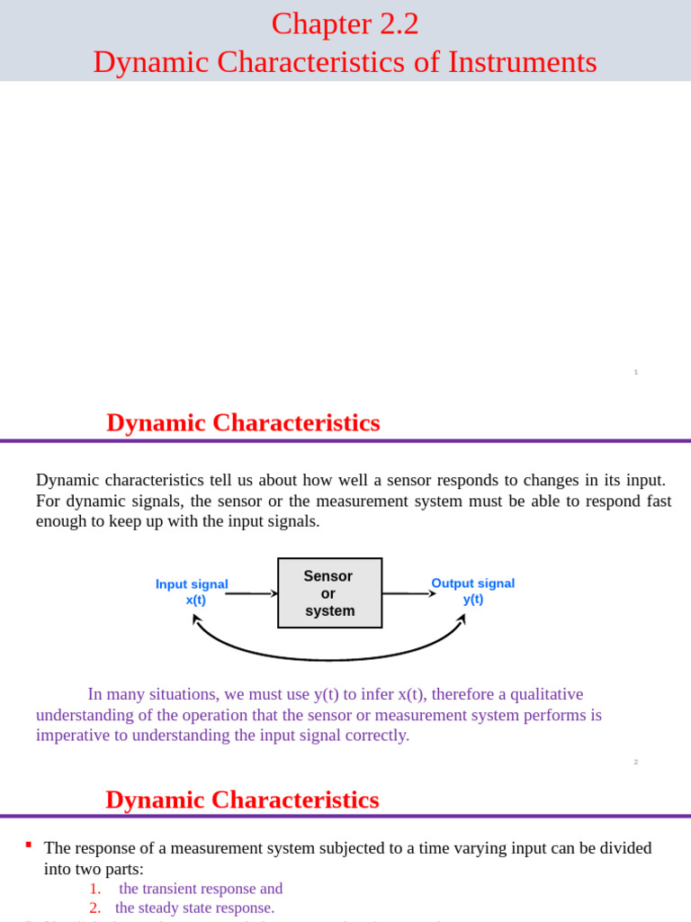 Chapter 2 2 Performance Characteristics of Instruments Dynamic | PDF ...