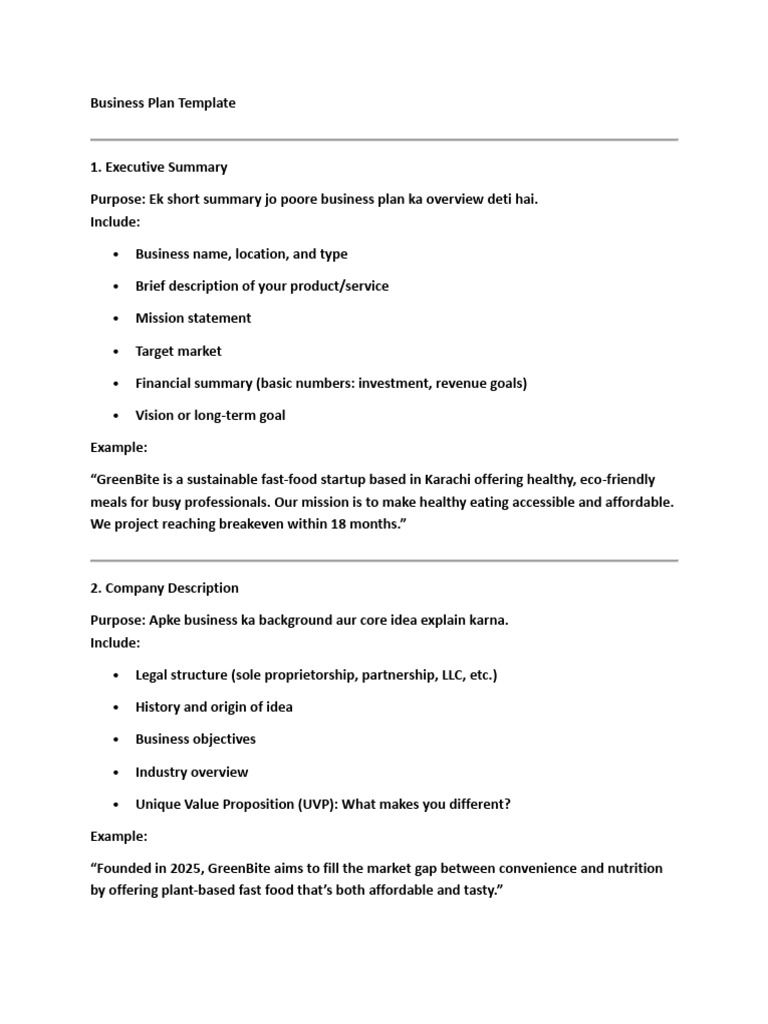 Business Plan Template | PDF | Return On Investment | Expense