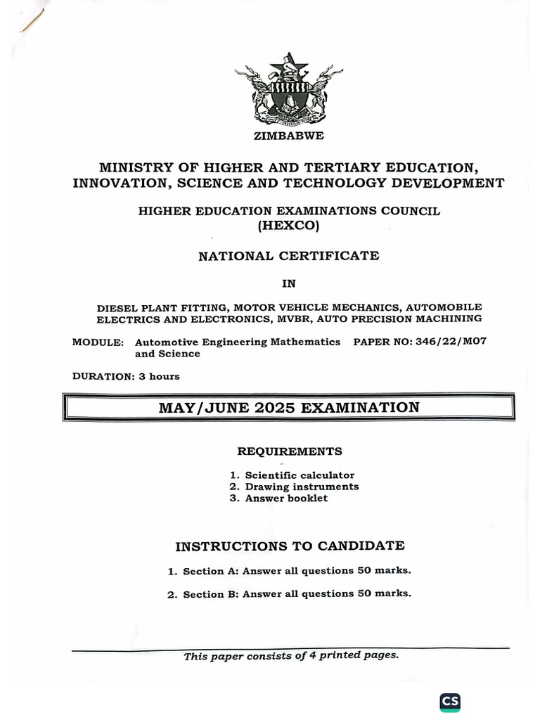 Engineering Science and Maths June 2025 | PDF