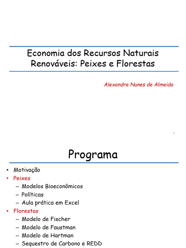 Economia de Recursos Naturais Renováveis | PDF | Economia | Peixes