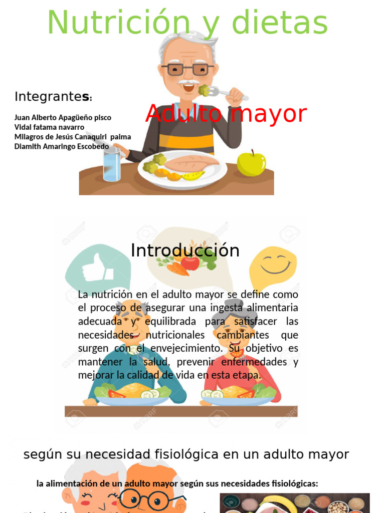 Nutrición Adulto Mayor Grupo 5 | PDF | Nutrición | Dieta y nutrición