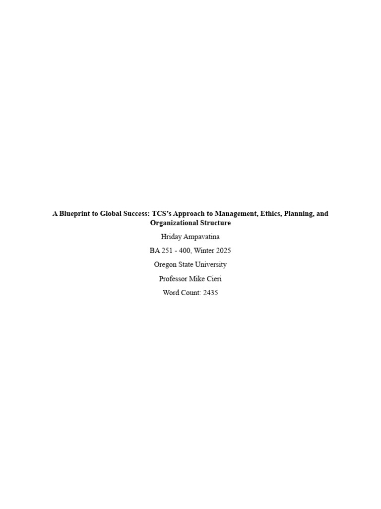 BA 251 Term Paper - Milestone #4 | PDF | Strategic Management ...