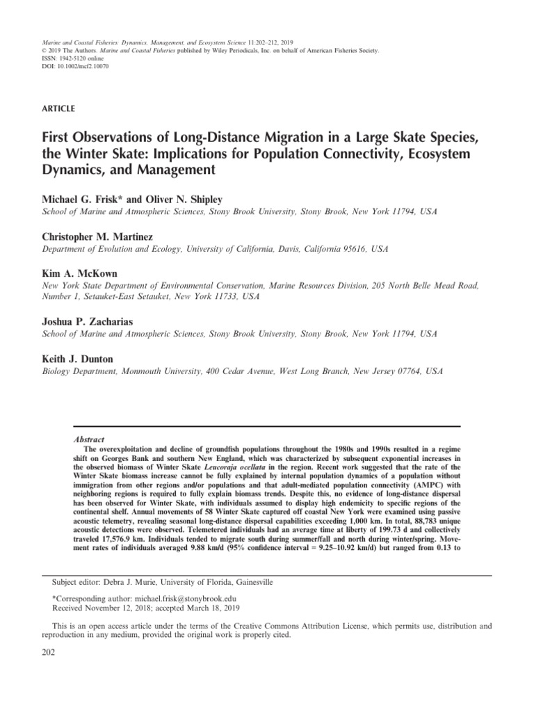 First Observations of Long-Distance Migration in A | PDF