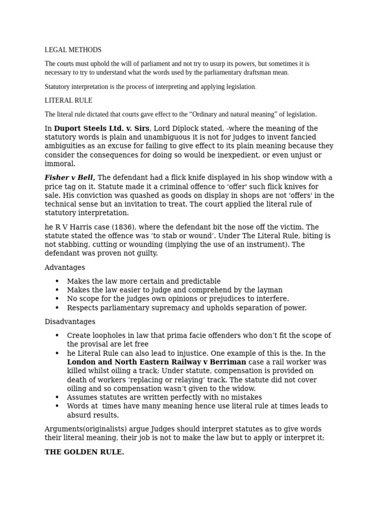 Understanding Statutory Interpretation Methods | PDF | Plain Meaning ...