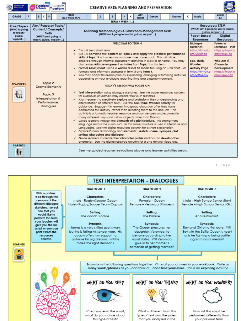 Drama Lesson Plan for Grade 9 | PDF | Lesson Plan | Plot (Narrative)