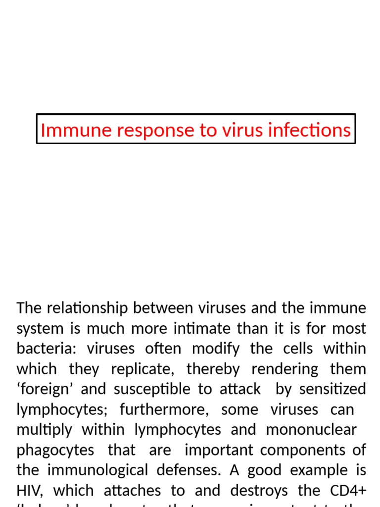 Immune Response to Viral Infections | PDF | Immune System | Interferon