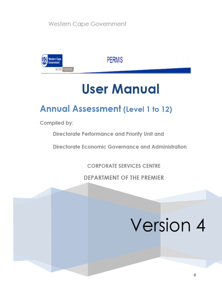 Permis V4 Annual Assessment (Levels 1 - 12) Manual | PDF | Software ...