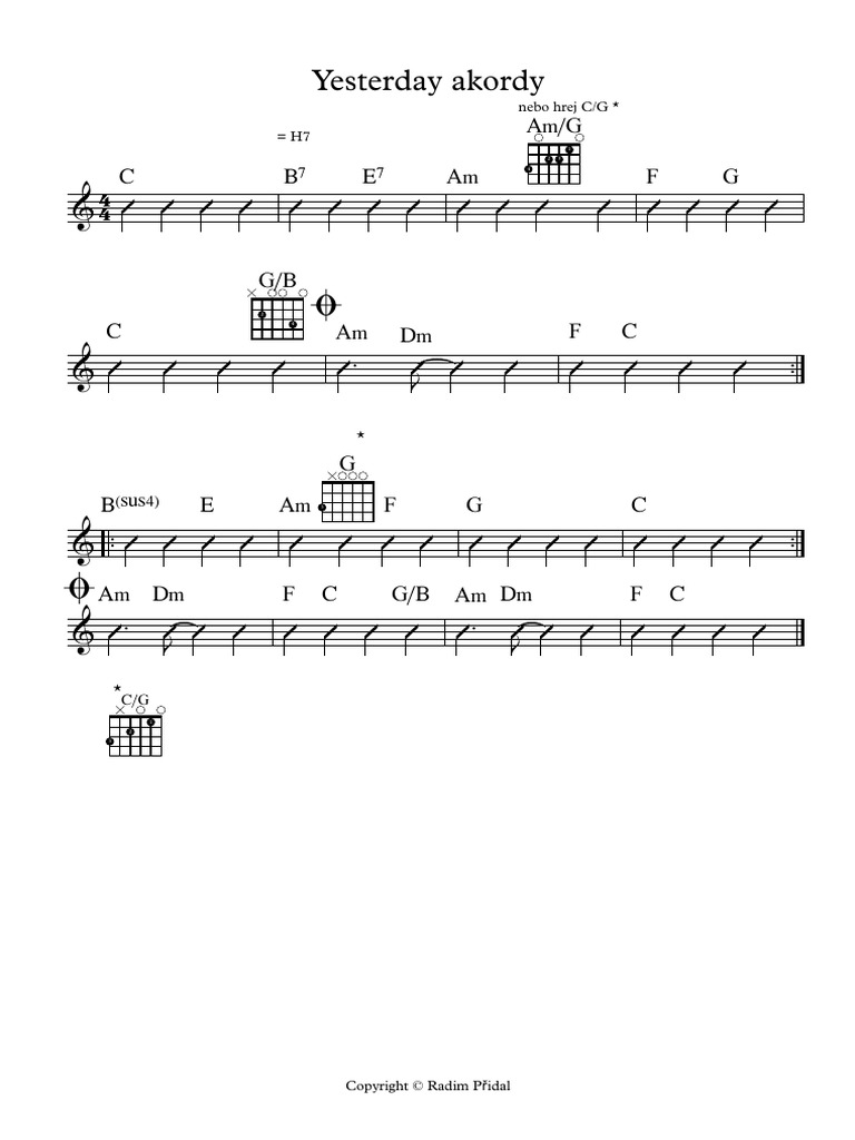 Yesterday Akordy | PDF