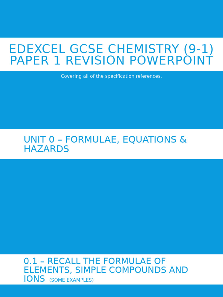 Edexcel GCSE Chemistry Revision Guide | PDF | Ion | Chemical Bond