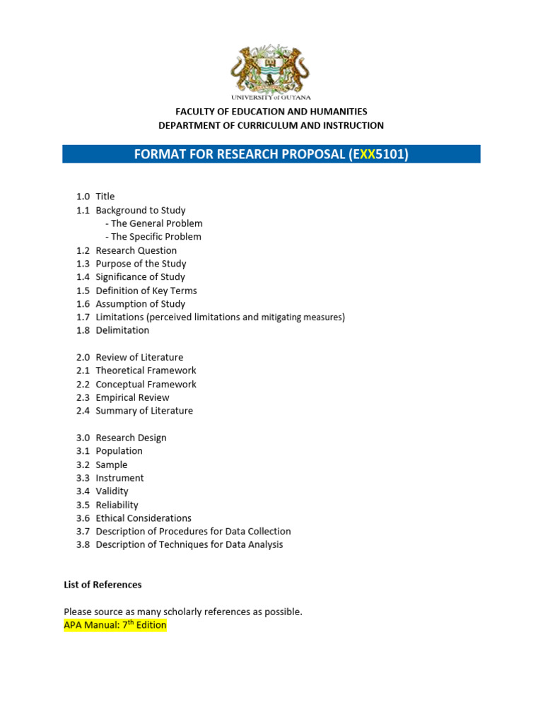 Research Proposal Format Guide | PDF