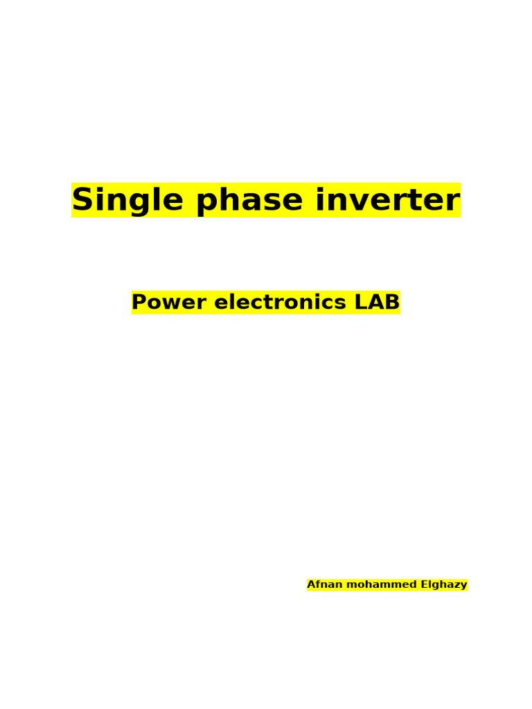 Power Electronics LAB | PDF