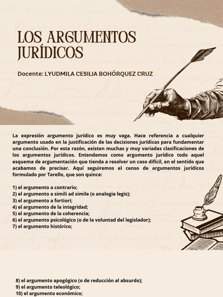 Clasificación de Argumentos Jurídicos | PDF | Argumento | Hablar en público