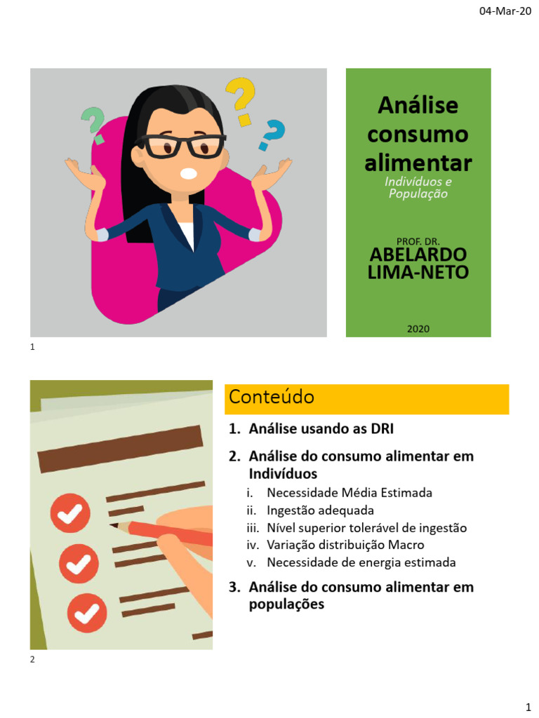 Análise de Consumo Alimentar e DRI | PDF | Desvio padrão | Variação