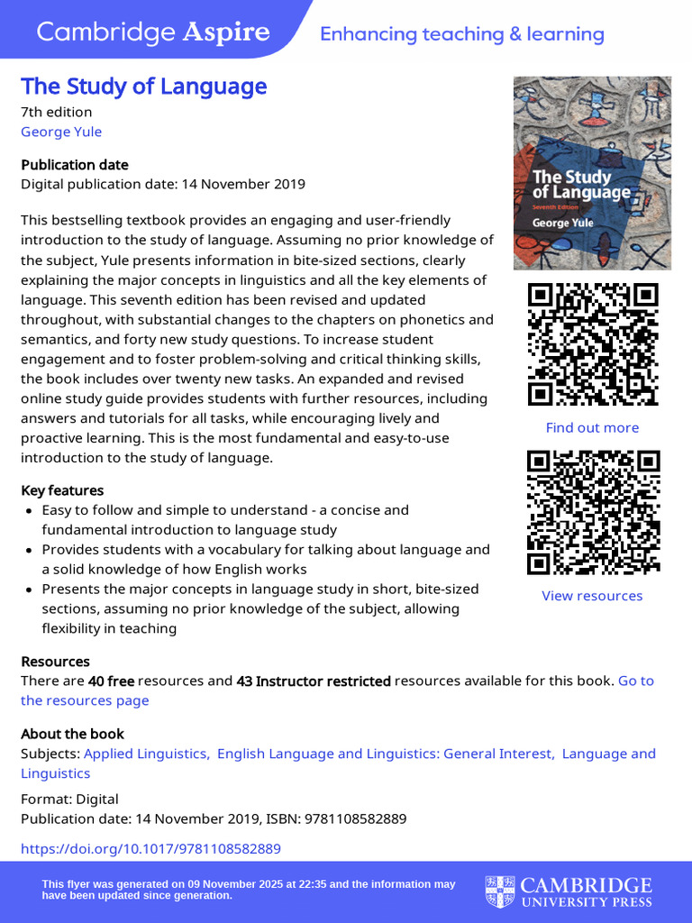 Yule's Study of Language, 7th Edition | PDF | Linguistics