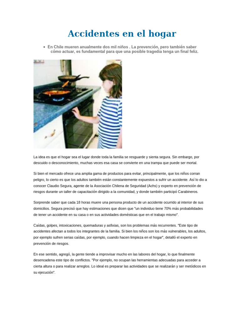 Prevención de Accidentes en el Hogar | PDF