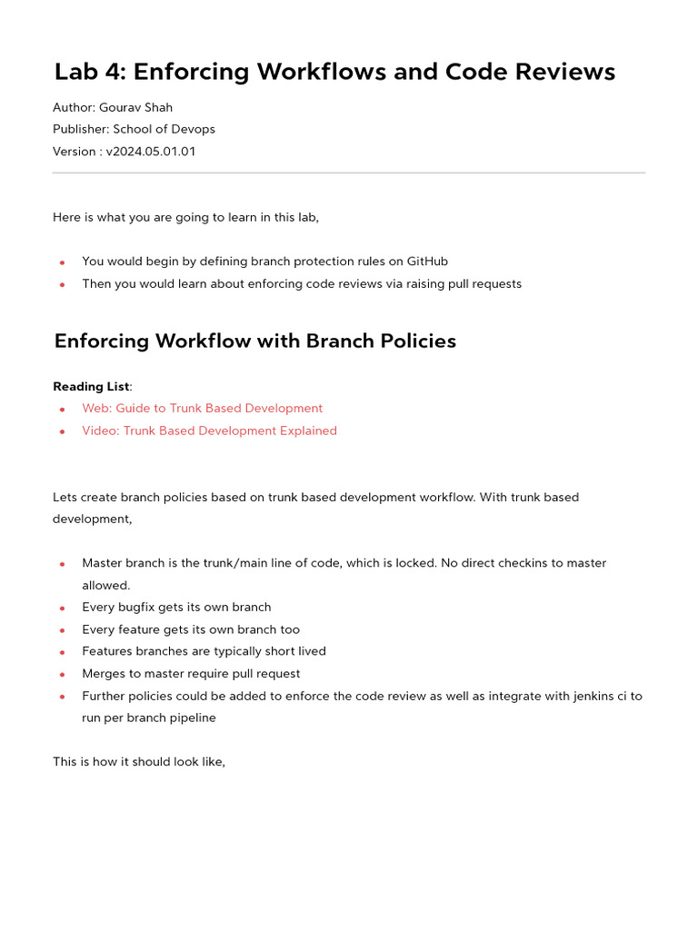 GitHub Branch Protection & Code Reviews | PDF | Computer Engineering ...