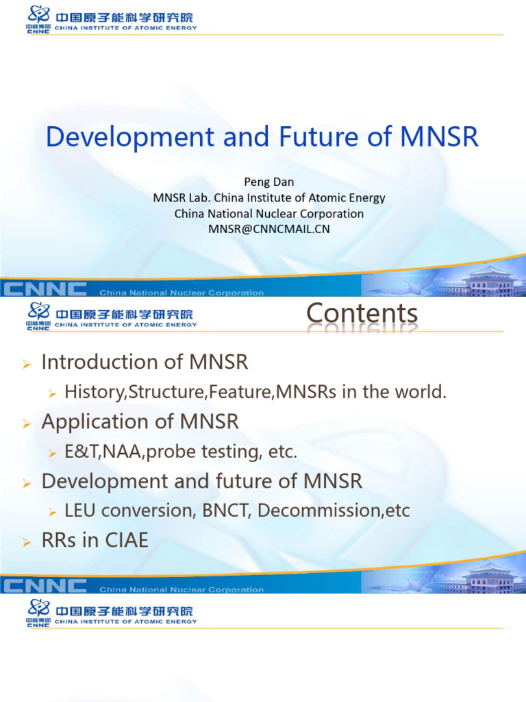 MNSR Development and Applications Overview | PDF | Nuclear Reactor ...