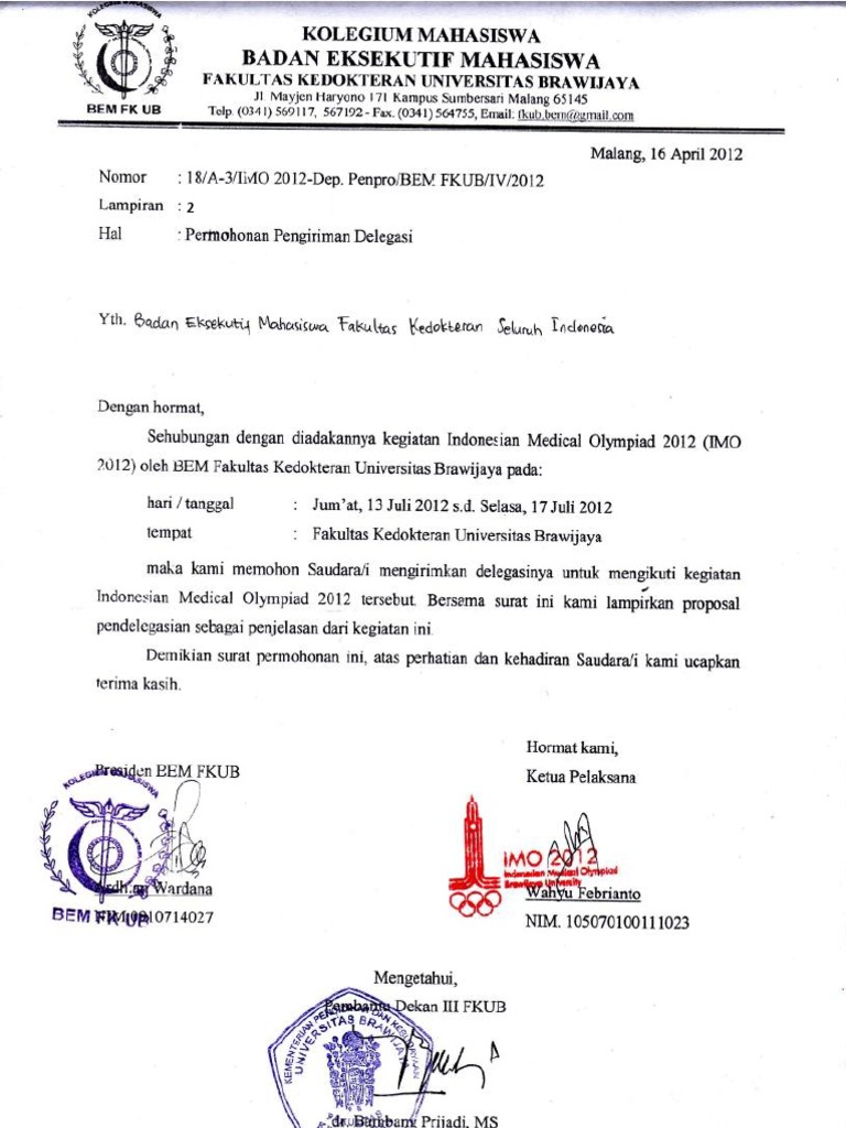 Contoh Surat Delegasi Kampus  Paint Colors Images