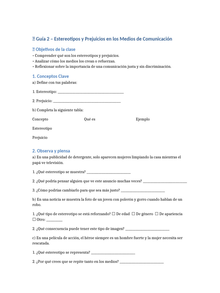 Estereotipos y Prejuicios en Medios | PDF | Estereotipos | Prejuicios