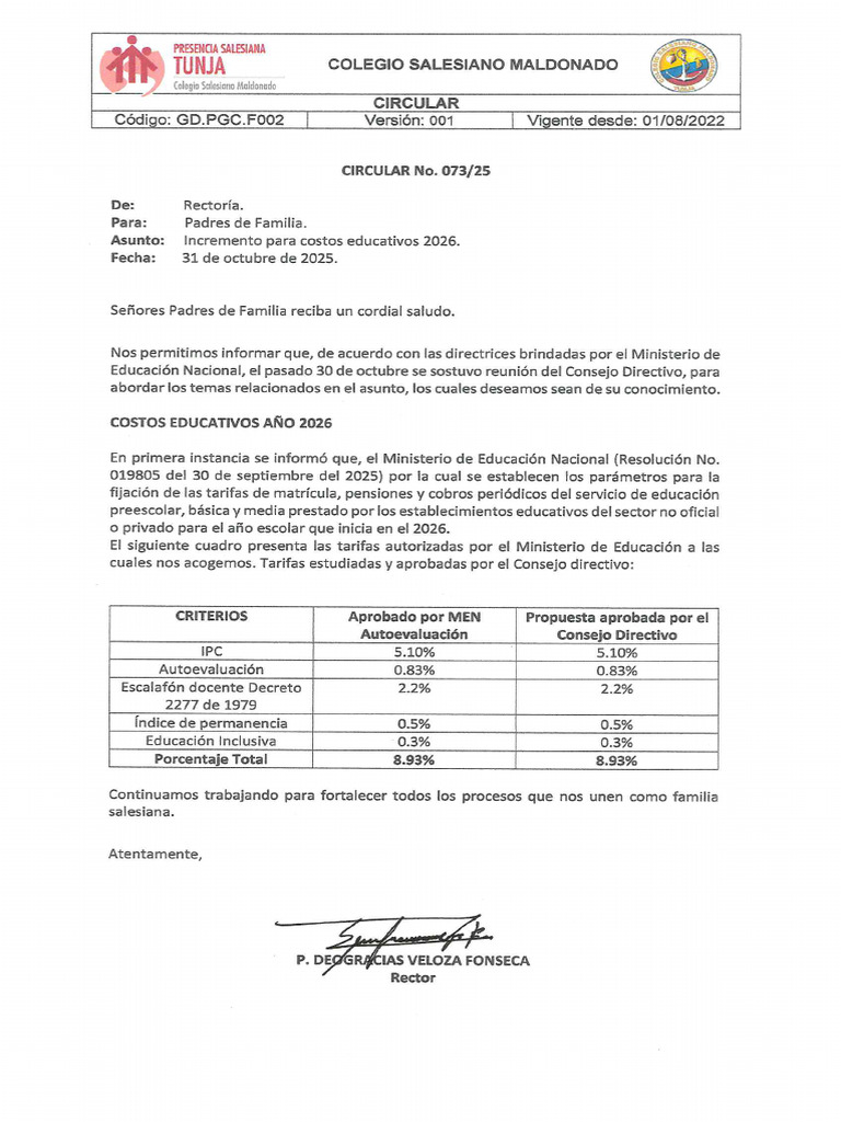 CQRVVB Circular 073 | PDF