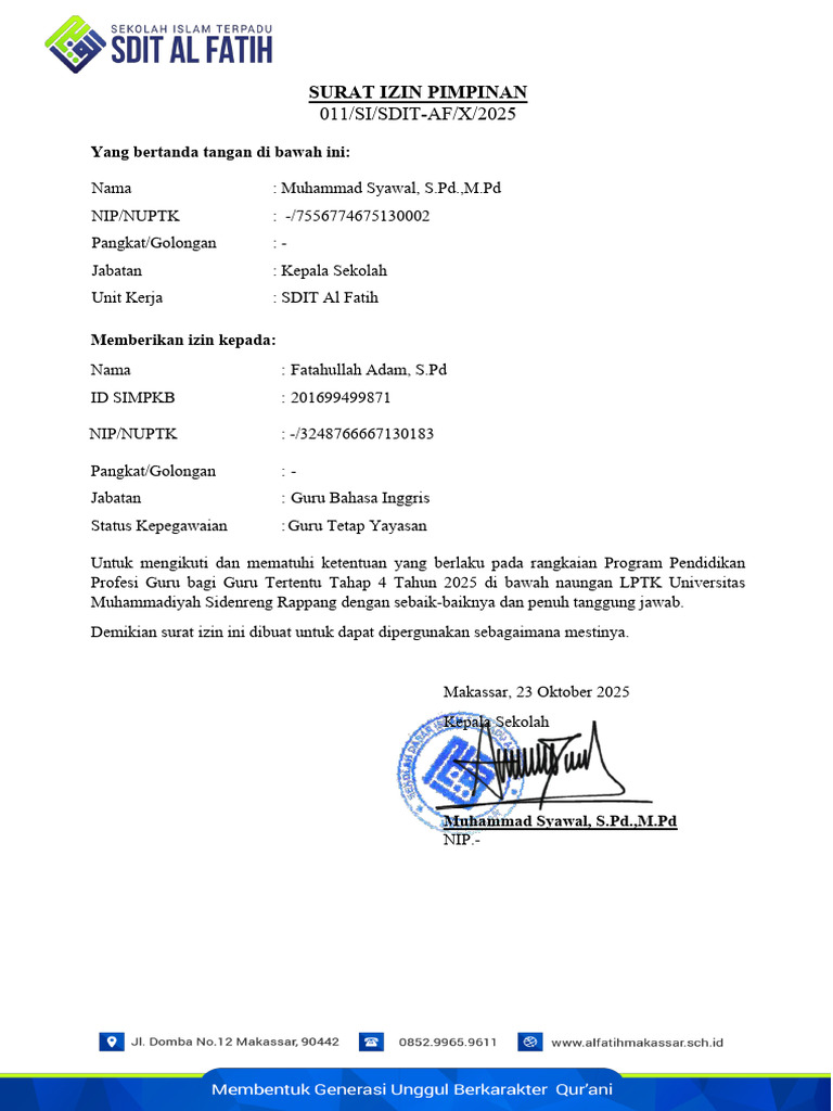 Izin Program Pendidikan Profesi Guru | PDF