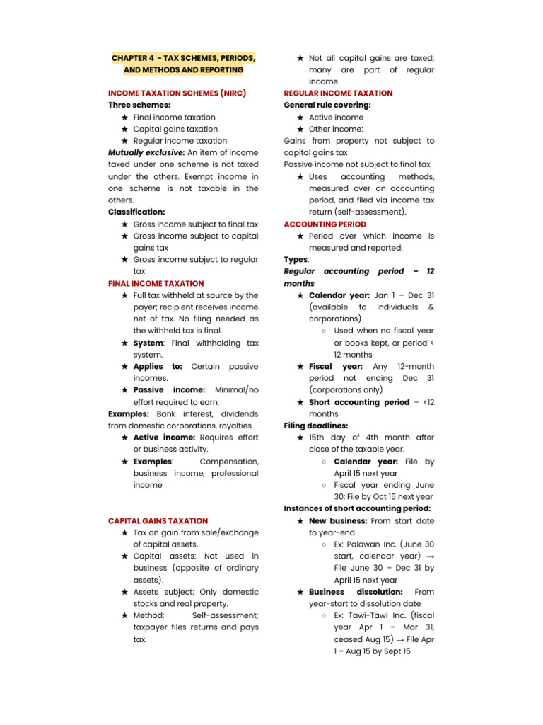 Income Taxation Schemes Explained | PDF | Income Tax | Taxes