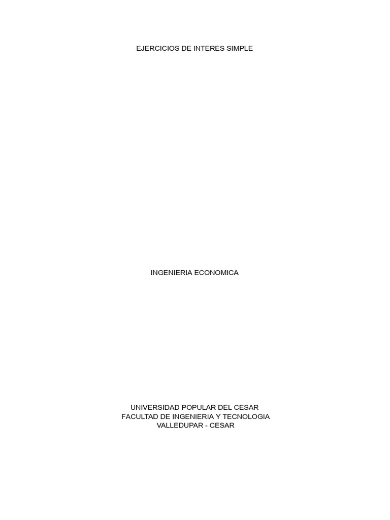 Ejercicios de Interés Simple en Finanzas | PDF | Interés | Tasas de interés