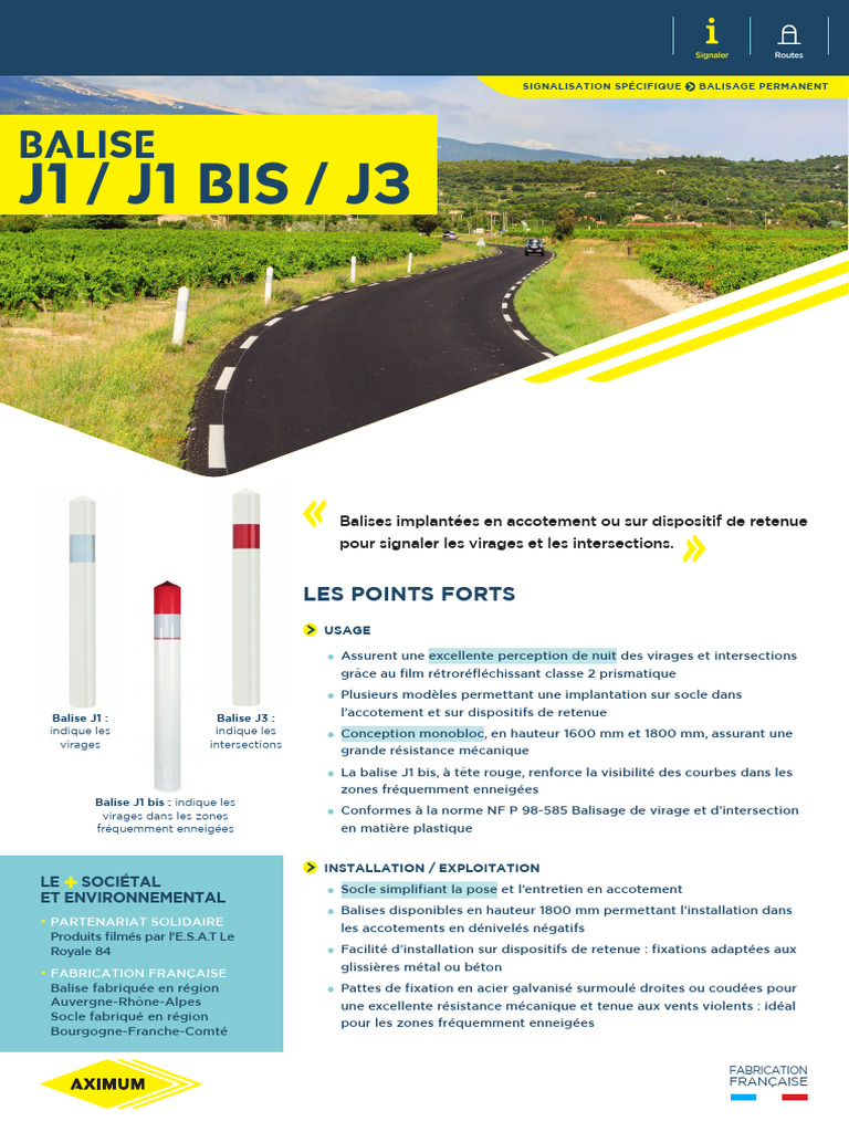 Balises J1 et J3 pour signalisation routière | PDF | Matériaux