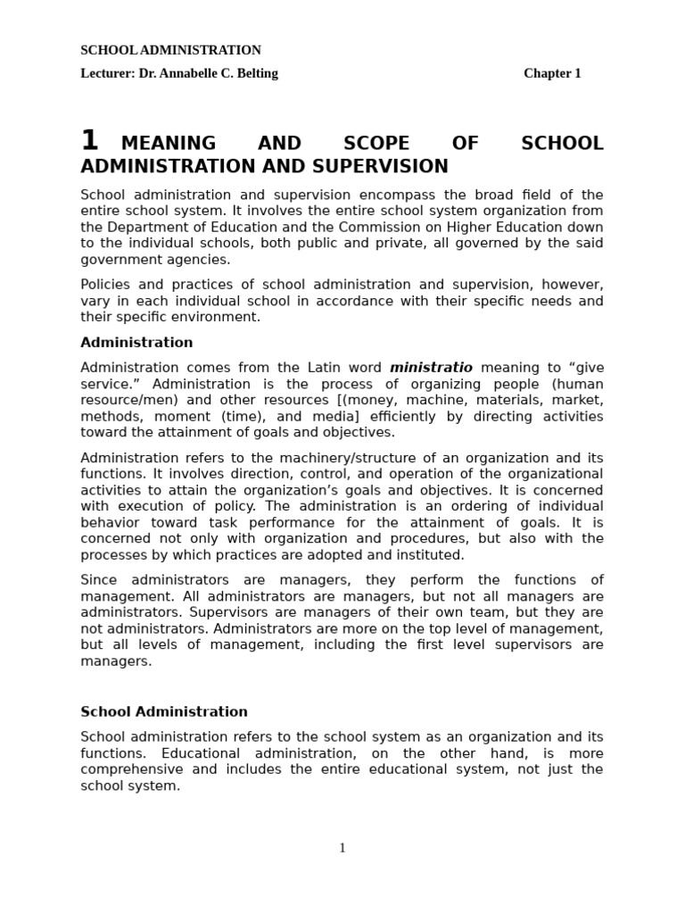 Understanding School Administration | PDF | Teachers | Leadership