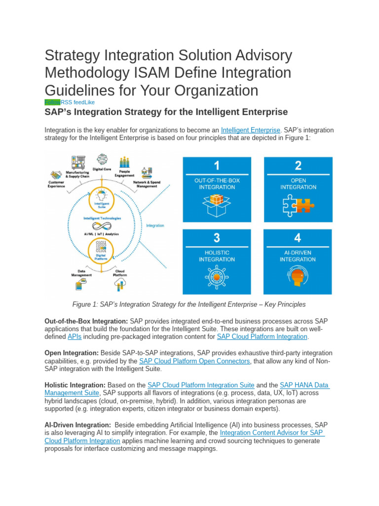 Strategy Integration Solution Advisory Methodology ISAM Define ...
