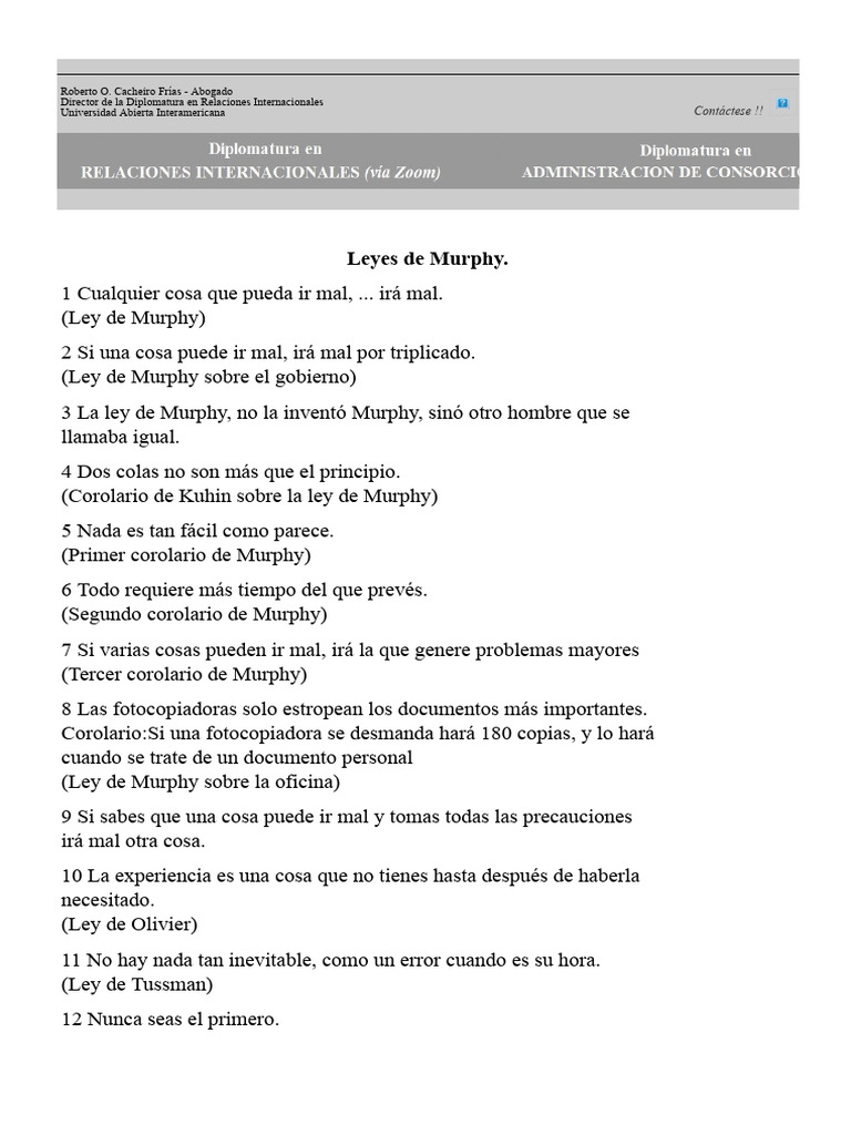 Leyes de Murphy y su Aplicación Práctica PDF