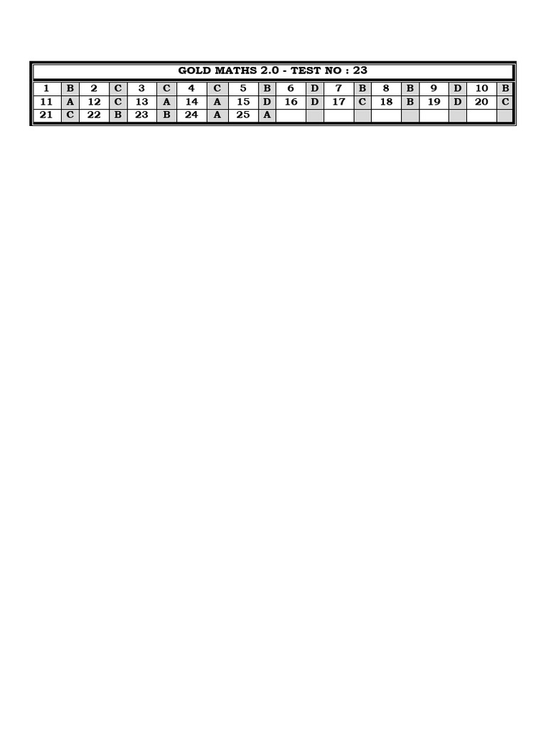 GOLD MATHS 2.0 TEST - 23 Ans Key - 1678493 - 2025 - 07 - 15 - 18 - 11 | PDF