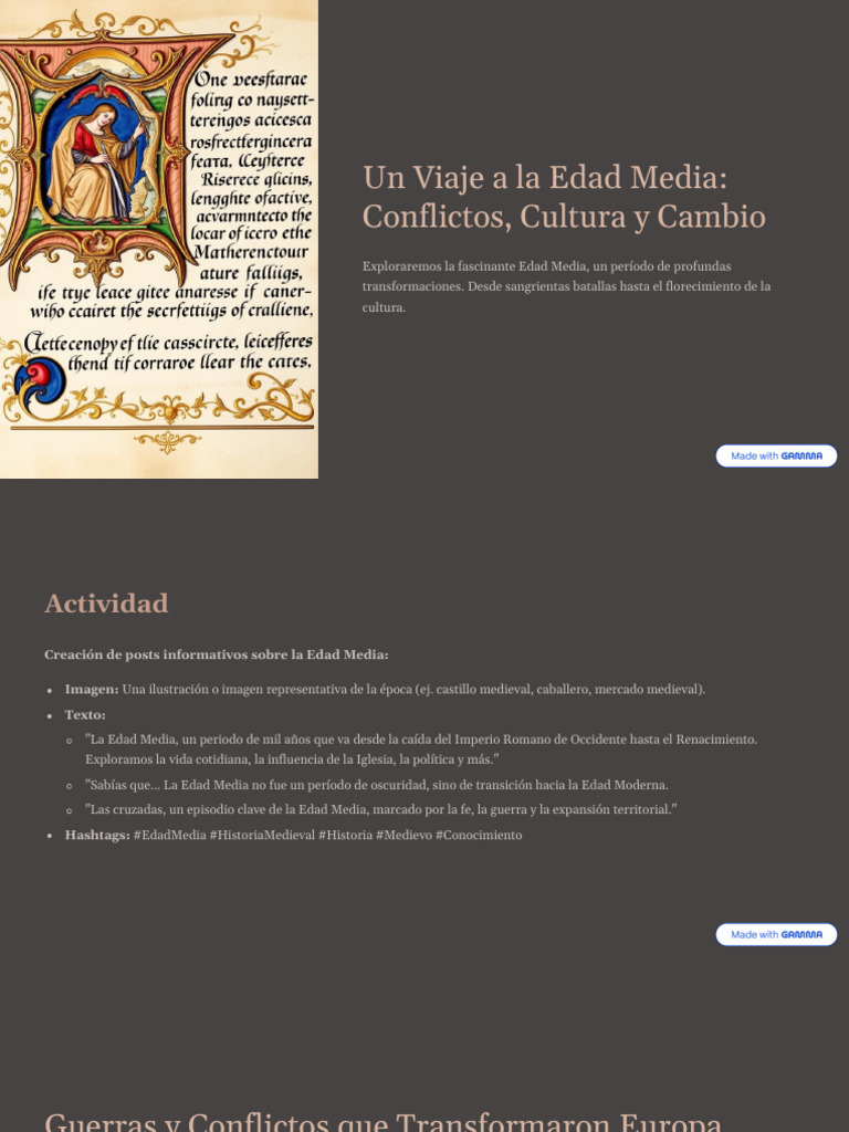 Historia y Cultura de la Edad Media | PDF | Edades medias | Feudalismo