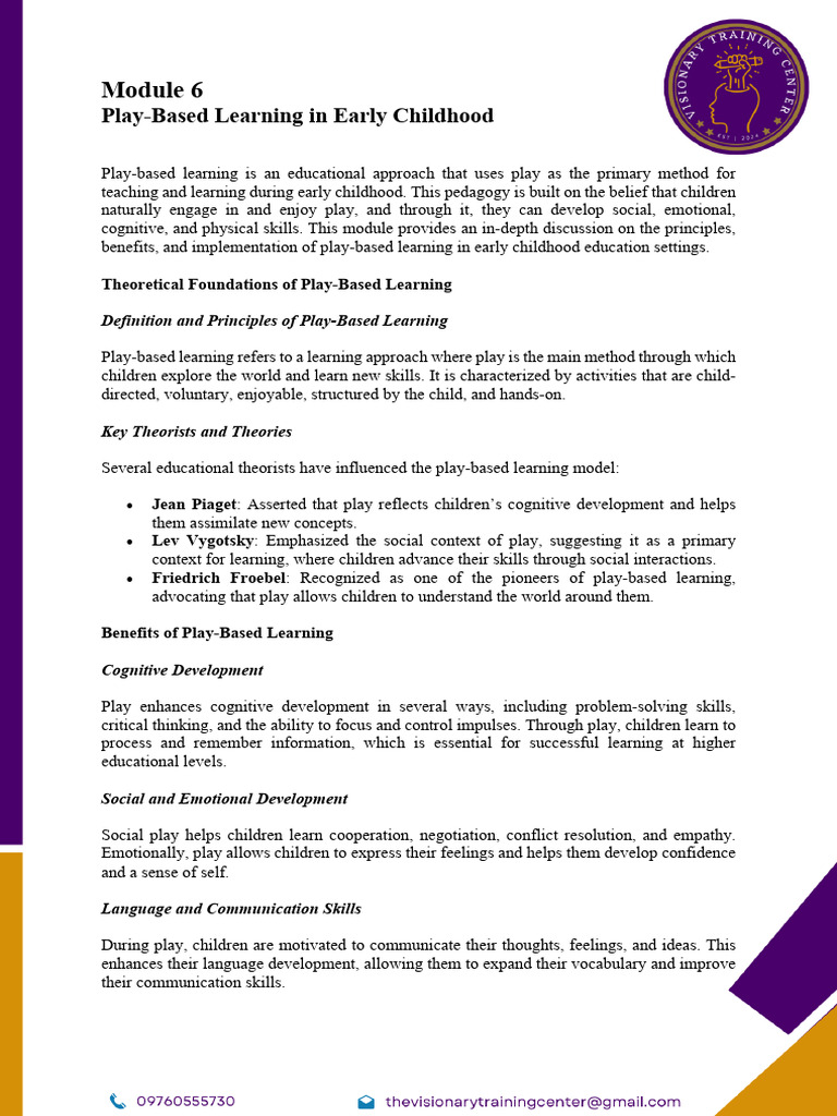 Play-Based Learning in Early Childhood | PDF | Early Childhood ...