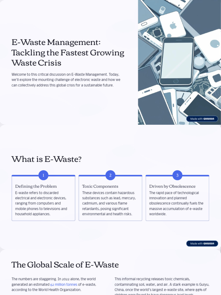 E Waste Management Tackling The Fastest Growing Waste Crisis | PDF ...