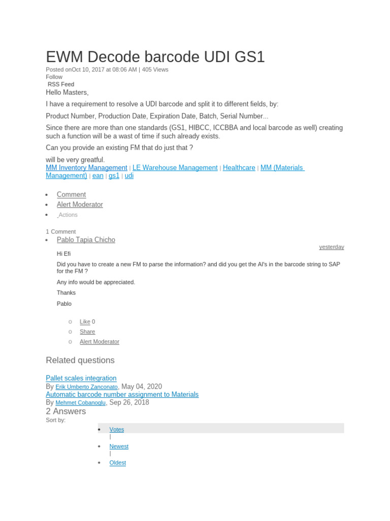UDI Barcode Decoding Solutions | PDF | Input/Output | Notation