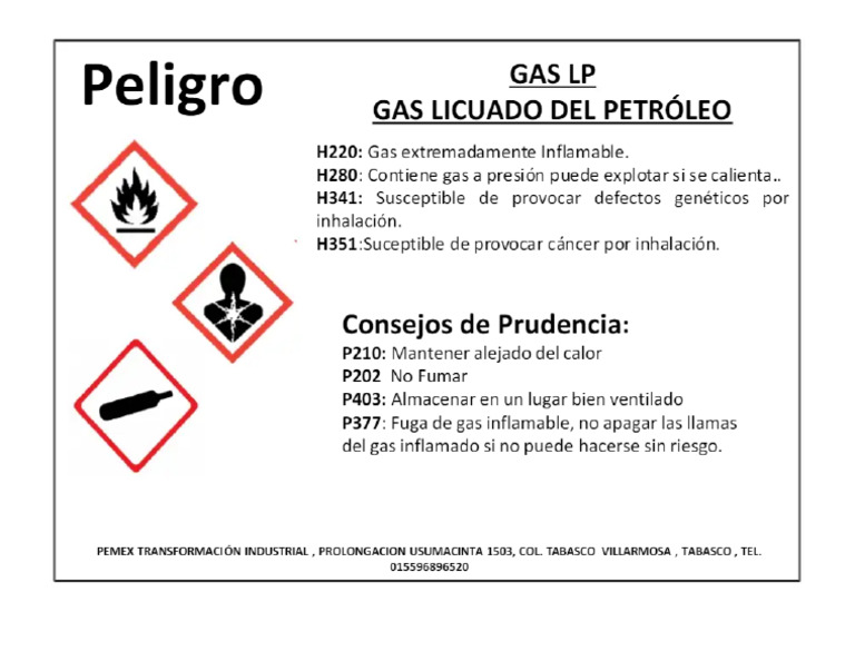 Etiqueta de Gas LP | PDF