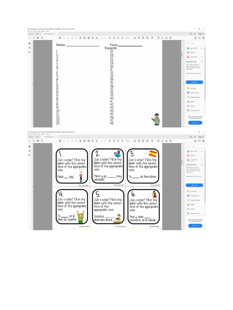 48 Questions Spanish 2 | PDF