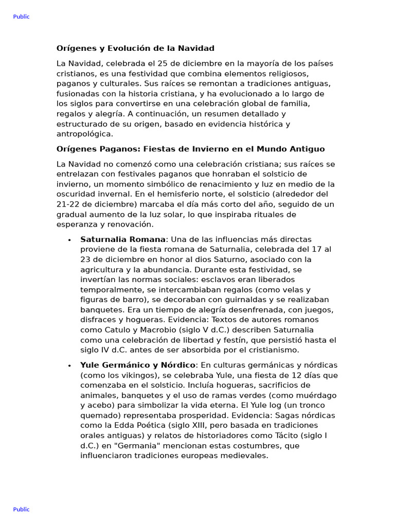 Orígenes y Evolución de la Navidad | PDF | Navidad | Natividad De Jesus