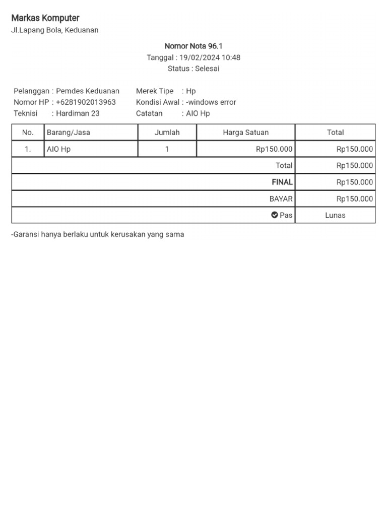 Nota Komputer | PDF